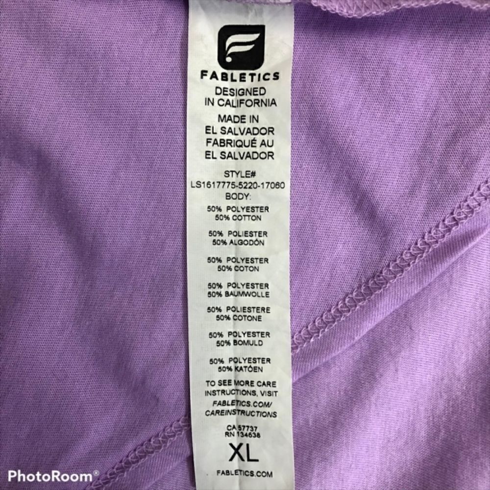 Fabletics Purple Top with Crossover Open Back NWT - image 5